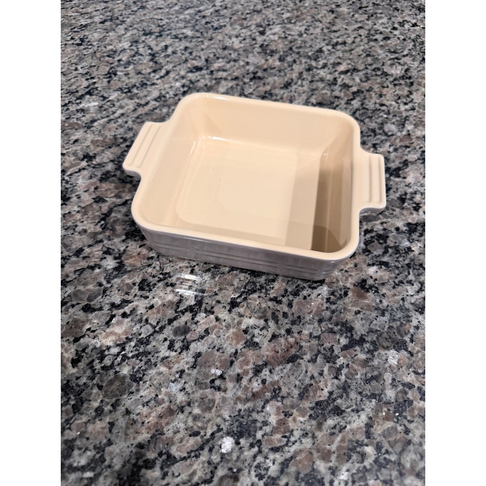 Le Creuset Square Stoneware Casserole Dish Taupe Grey 6" Baker